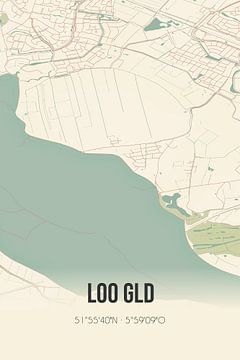 Vintage landkaart van Loo Gld (Gelderland) van Rezona