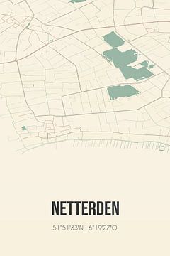 Vintage landkaart van Netterden (Gelderland) van MijnStadsPoster