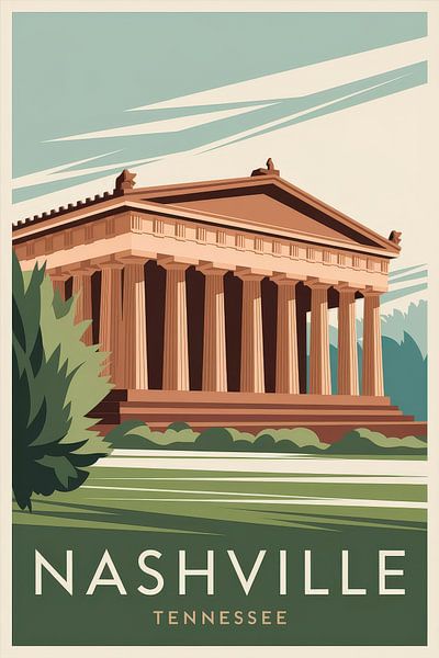 Nashville, Tennessee Vintage Travel Poster by Poster Art Shop