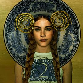 Vintage Beauty Niederländisch Blau