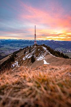 Zonsondergang op de Grünten van Leo Schindzielorz