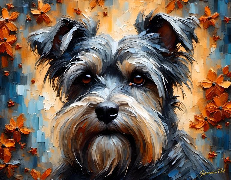 Dog Art - Schnauzer 1 by Johannas Art Creations