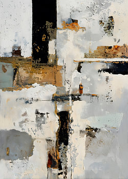 Art moderne, abstrait, minimaliste, wabi-sabi et doré