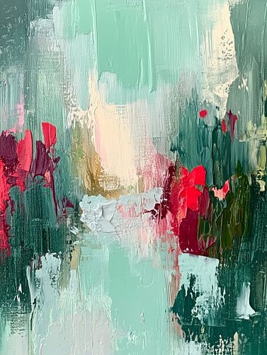 Kleurstructuren in roze en turquoise