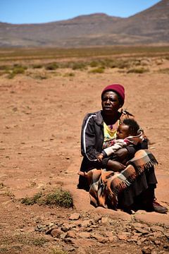 Mother with child Lesotho South Africa by Truus Hagen