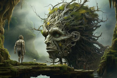 bizar monster in een bos