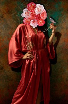 She loves her roses van Gisela - Art for you