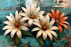 Fleurs abstraites aux couleurs vives sur Art & Soul Creations