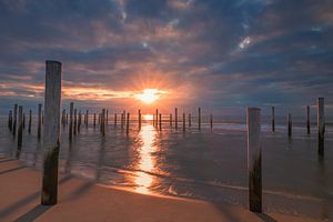 Sonnenuntergang bei Palendorp in Petten, Nordholland