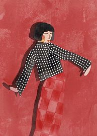 Tanzende Frau, roter Stil von Essa Van Reis