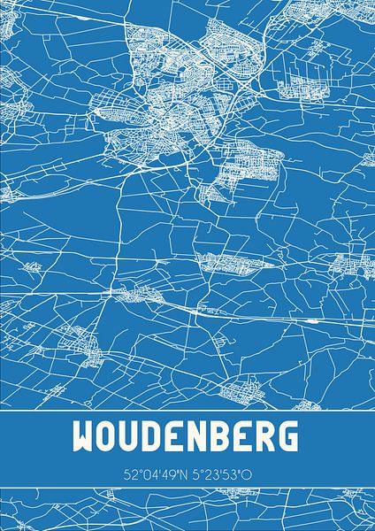 Blueprint | Carte | Woudenberg (Utrecht) par Affiches de lieux