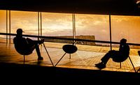 Chillen in der Sonnenuntergangs-Bibliothek