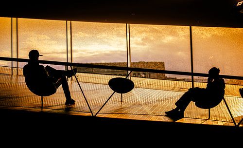 Silhouettes by Golden Windows – Modern Lounge Scene