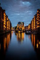 Blaue Stunde am Hamburger Wasserschloss