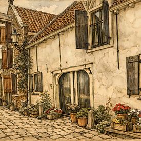 Maisons murales historiques d'Amersfoort au siècle dernier sur Watze D. de Haan