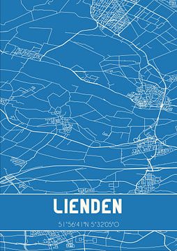 Blaupause | Karte | Lienden (Gelderland) von Rezona
