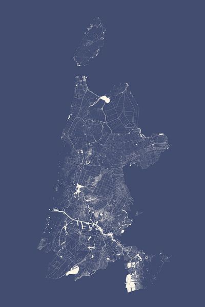 Nordholländische Gewässer in Königsblau von Maps Are Art