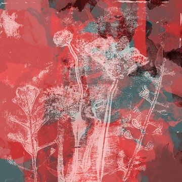 Botanica delicata. Bloemen in rood, grijs, paars van Dina Dankers