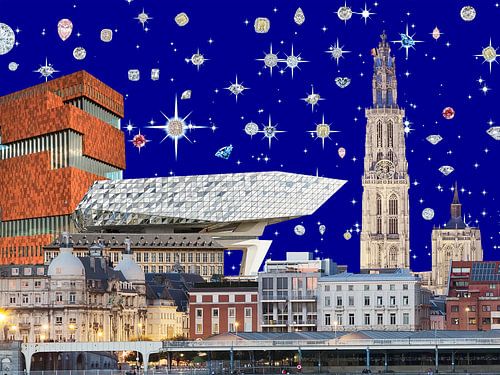 Antwerp by night, 2018, screenprint