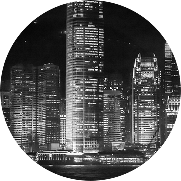 Hong Kong by Night (zwart/wit) van t.ART