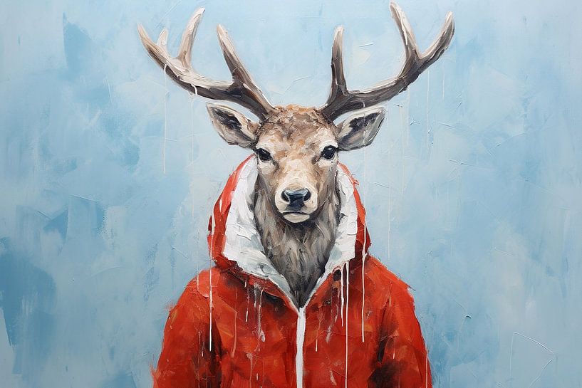 Modernes Tierportrait | Hirsch von Wunderbare Kunst