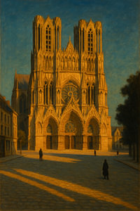 Reims Cathedral at Dusk – Timeless Gothic Tranquility
