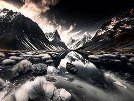 Zwart-wit fotografie met landschap