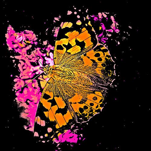 a common tiger butterfly mixed media