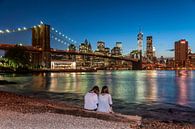 New York - Brooklyn Bridge  van Kurt Krause thumbnail