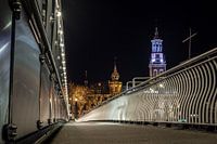 Nieuwe Toren en oude raadhuis vanaf de Stadsbrug in Kampen