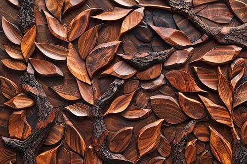Houten Boomreliëf Minimalistisch