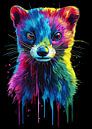 Kleurrijke wezel in pop-artstijl van Pixelbull Design thumbnail