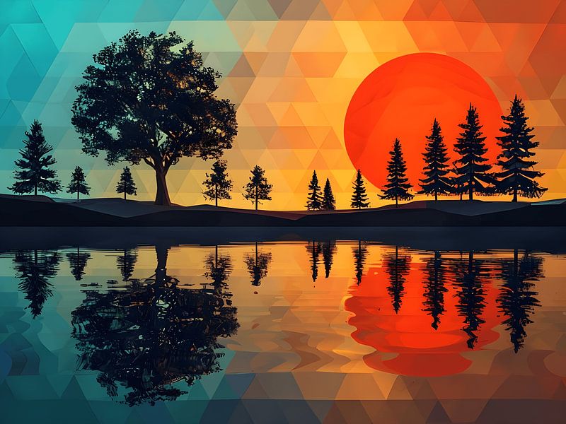Réflexions tranquilles au coucher du soleil par Artistic