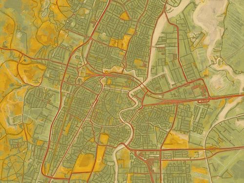 City map Haarlem | Desert Bloom | Green ochre