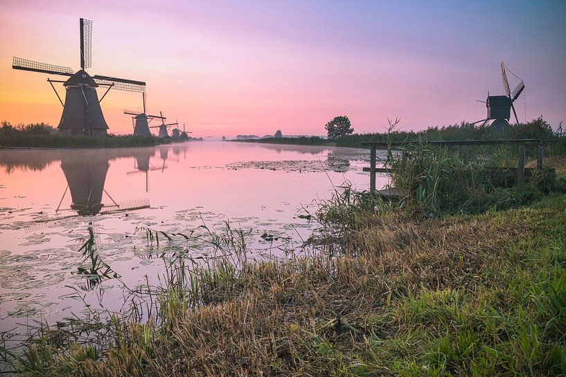 Kinderdijk in de vroege morgen von Sebastiaan van Baar