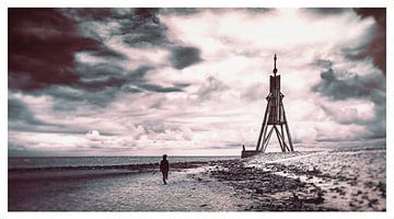 Kugelbake - Strand van Cuxhaven aan de Duitse Noordzeekust van Jakob Baranowski - Photography - Video - Photoshop