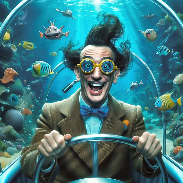Salvador Dali unter den Fischen von Digital Art Nederland