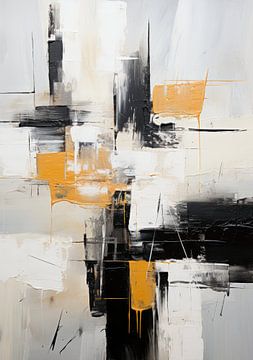 Peinture abstraite Impression d'art Moderne Noir Blanc sur Niklas Maximilian
