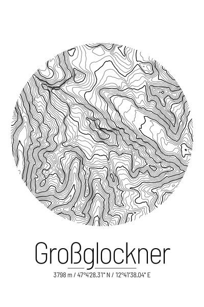 Grossglockner | Topographic Map (Minimal) by ViaMapia