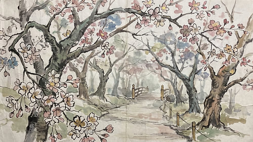 Cherry Blossom Garden Path