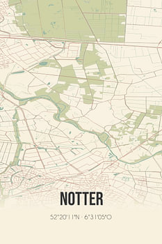 Vintage landkaart van Notter (Overijssel)