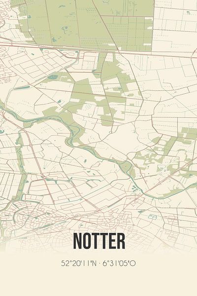 Vintage map of Notter (Overijssel) by Prints of Place