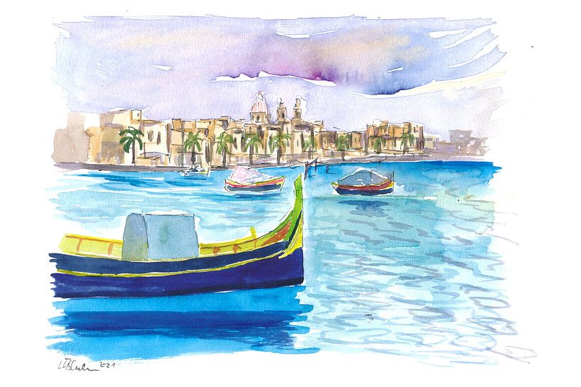 Marsaxlokk Malerisches Fischerdorf auf Malta von Markus Bleichner