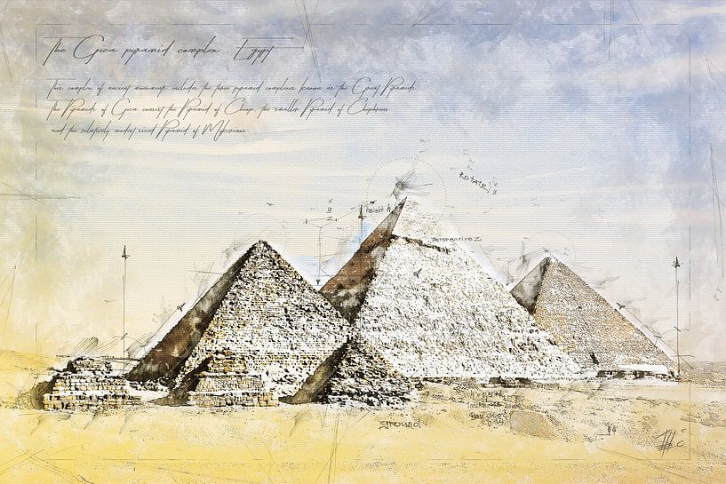Pyramides de Gizeh, Égypte par Theodor Decker