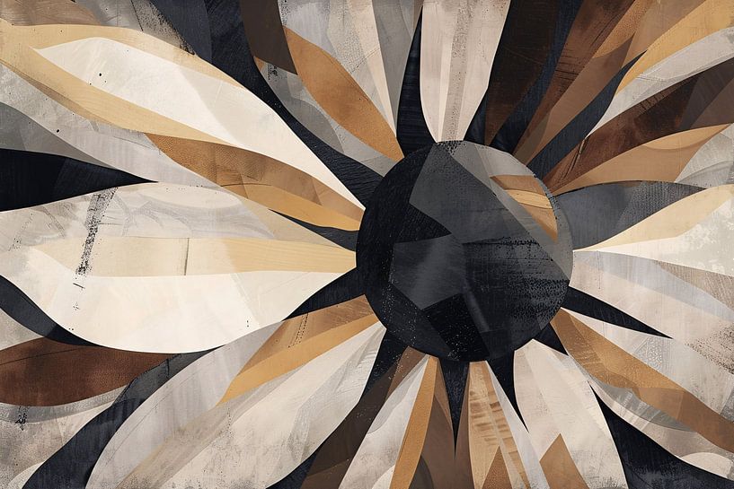 Abstract Interpretation of Sunflower in Monochrome by Art & Soul Creations