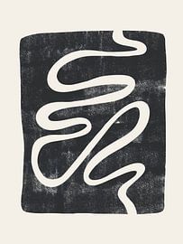 Curly Line on Black by Bohomadic Studio