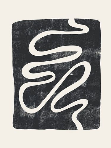 Gelockte Linie auf Schwarz