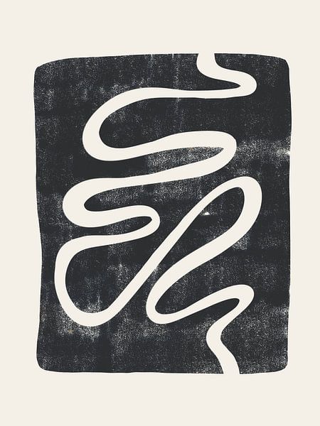 Curly Line on Black by Bohomadic Studio