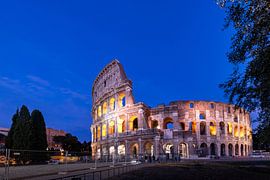 Colosseum in Rome during blue hour
