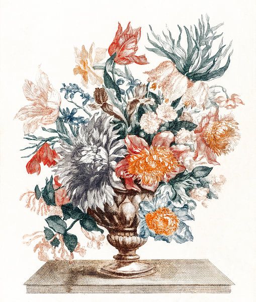 Vase en pierre avec des fleurs, Johan Teyler par Des maîtres magistraux